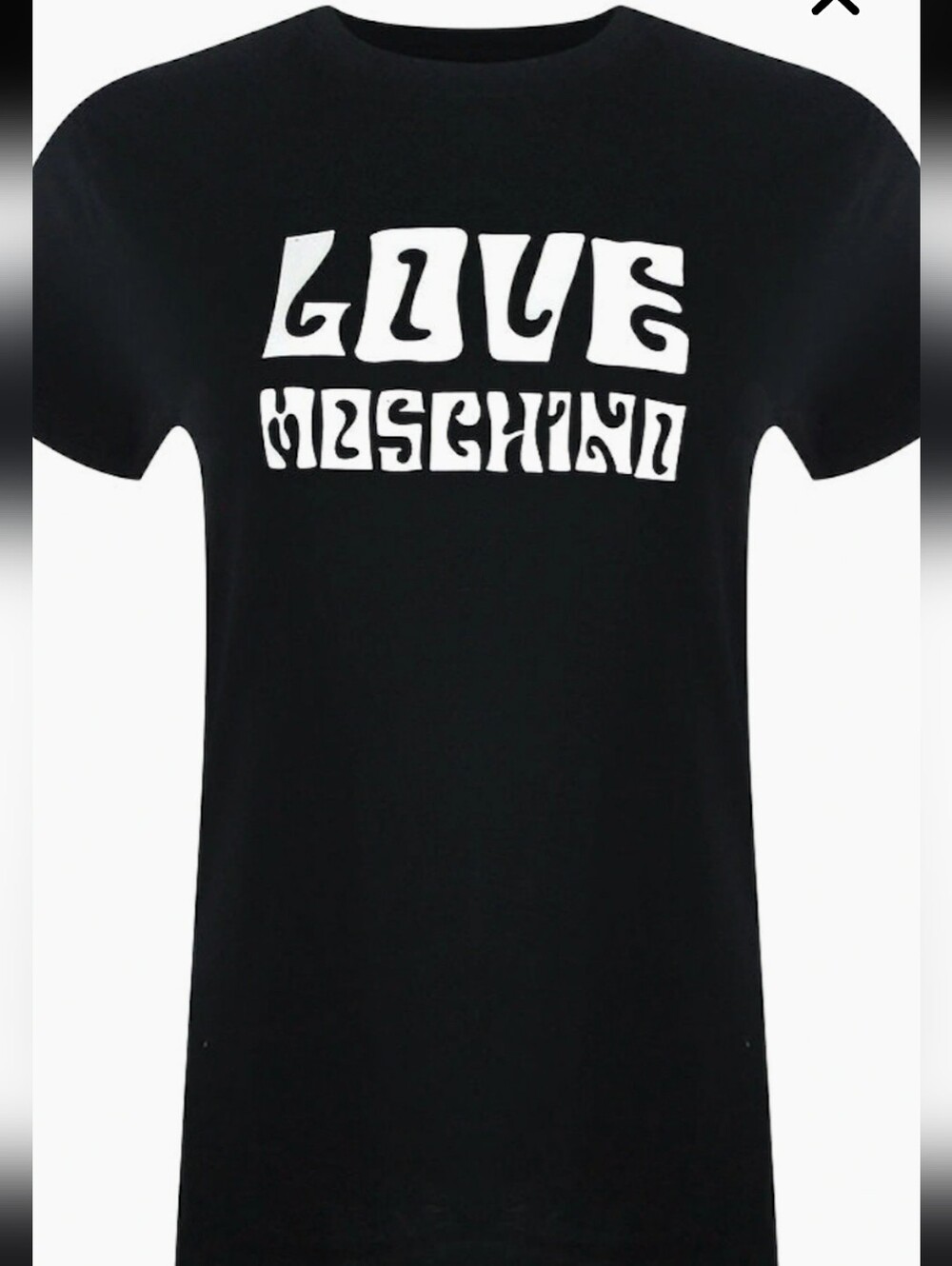 Love Moschino Groovy Logo Black T Shirt.  Women's L